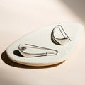 Modernist White Gold Earrings