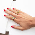 Retro Multi-Stone 18K Gold Sputnik Ring