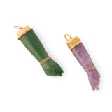 Nephrite and 12K Gold Figa Charm with Diamond Bracelet