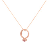 The F&B Rose Gold Birthstone Mini Ring Necklace
