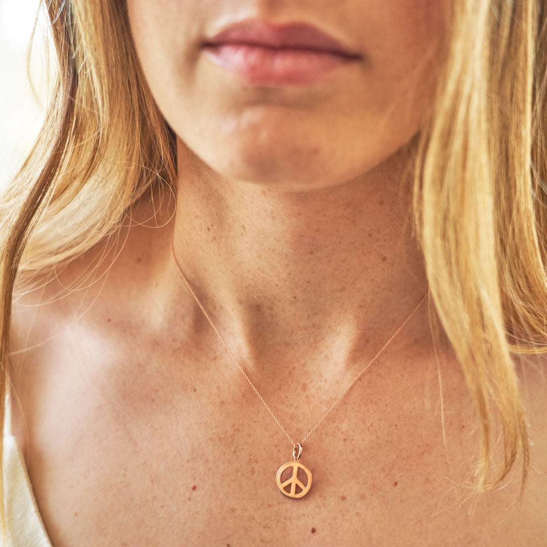 The F&B Peace Sign Charm Necklace