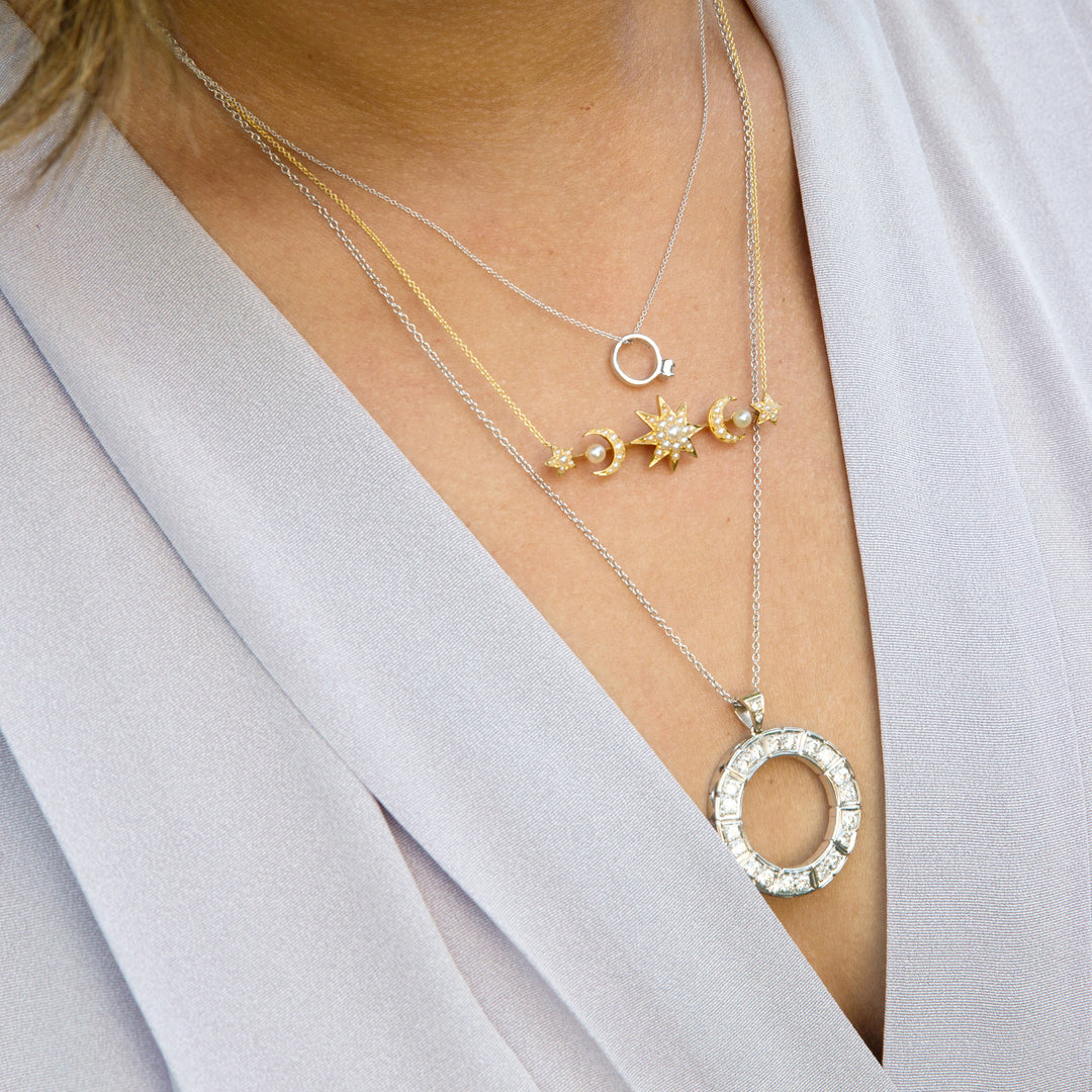 The F&B Yellow Gold Birthstone Mini Ring Necklace