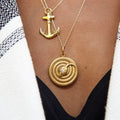 English Gold Anchor Pendant Necklace
