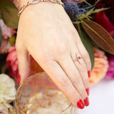 Victorian Navette Rose Cut Diamond and 14k Gold Ring