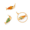 Italian Pisces Fish Enamel And 18K Gold Zodiac Charm