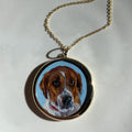 The F&B Custom Hand-Painted Pet Portrait Necklace With Rose Cut Sapphires