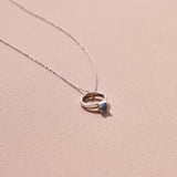 The F&B White Gold Birthstone Mini Ring Necklace