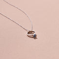 The F&B White Gold Birthstone Mini Ring Necklace