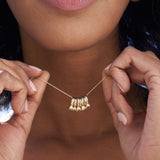 The F&B White Gold Birthstone Mini Ring Necklace