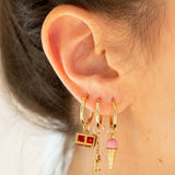 Diamond Letter "J" 14k Gold Charm