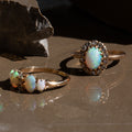 Victorian Opal and Rose Cut Diamond 12k Gold Ring