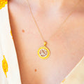Scorpio Zodiac Wheel Bi-Color 14k Gold Charm