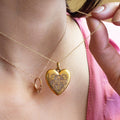 Victorian Monogrammed 14k Gold Heart Locket