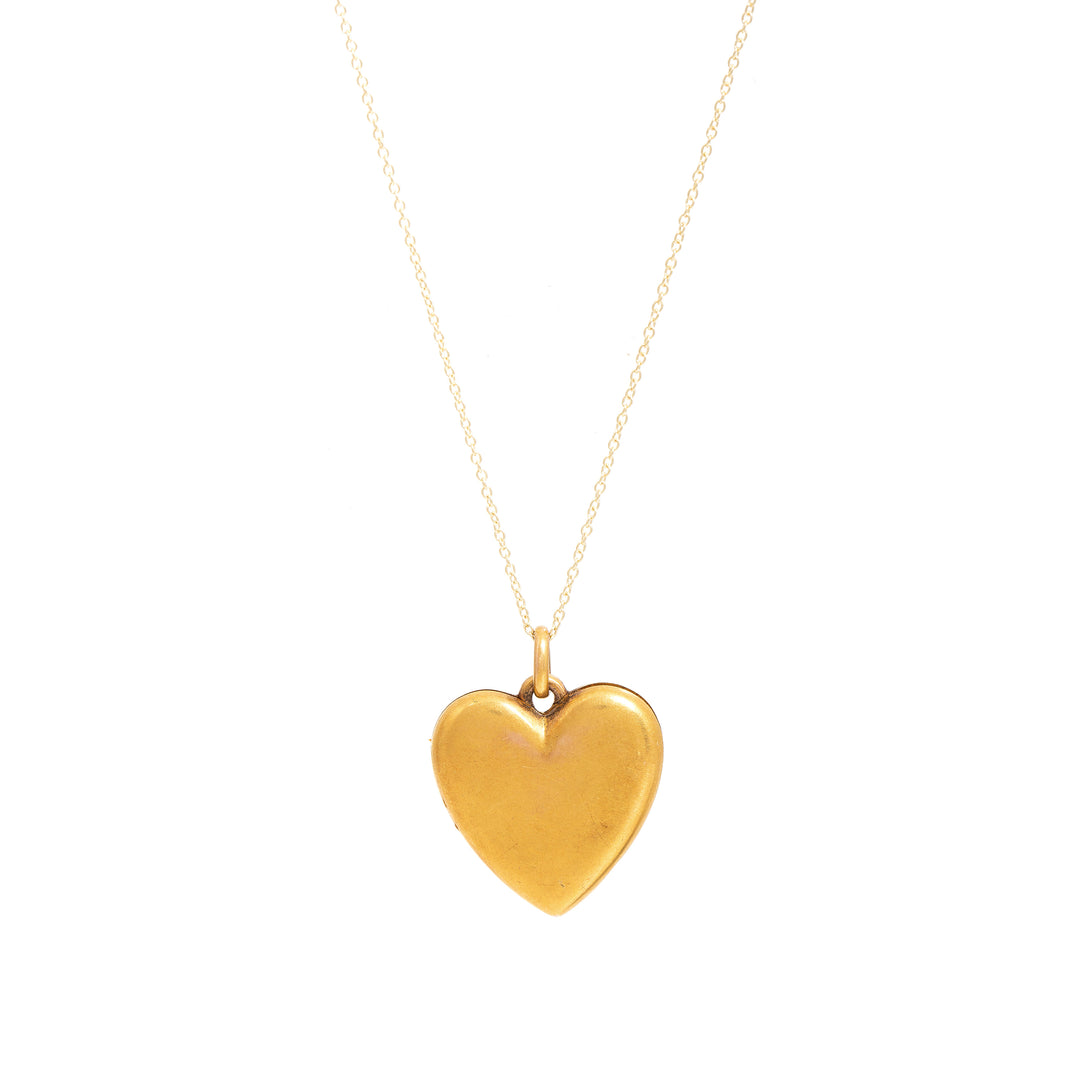 Victorian Monogrammed 14k Gold Heart Locket