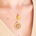 Capricorn 14k Gold Charm With Aztec Calendar