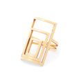 Large Geometric 14k Yellow Gold Ring