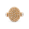 Pave Disc And Pear-Shaped Diamond 14k Gold Ring