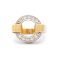 Open Circle Diamond And 18k Gold Ring