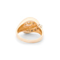 Retro Starburst 14K Gold and Diamond Dome Ring