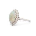 Opal And Diamond Cluster 14k Gold Ring