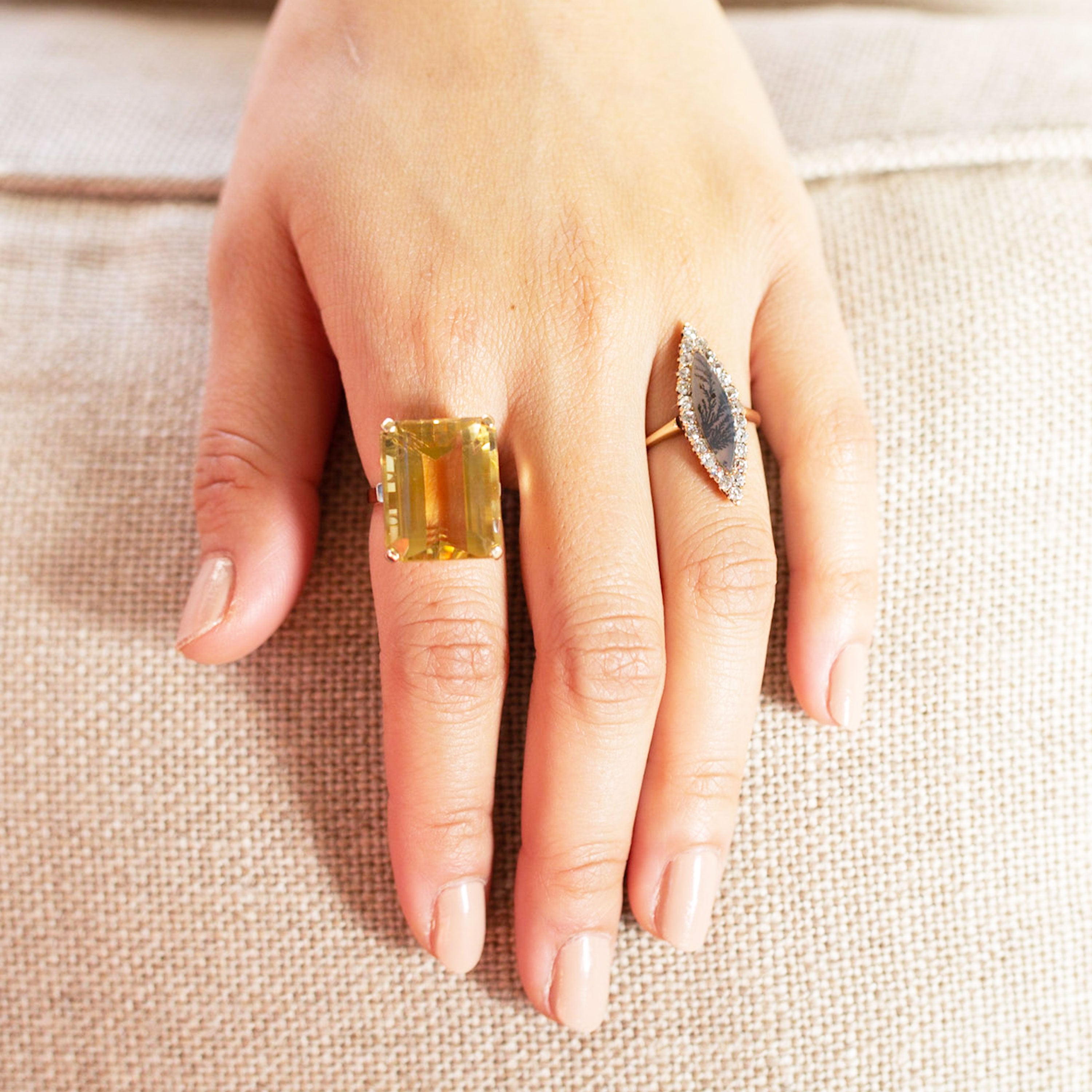 Citrine And 18k Yellow Gold Cocktail Ring