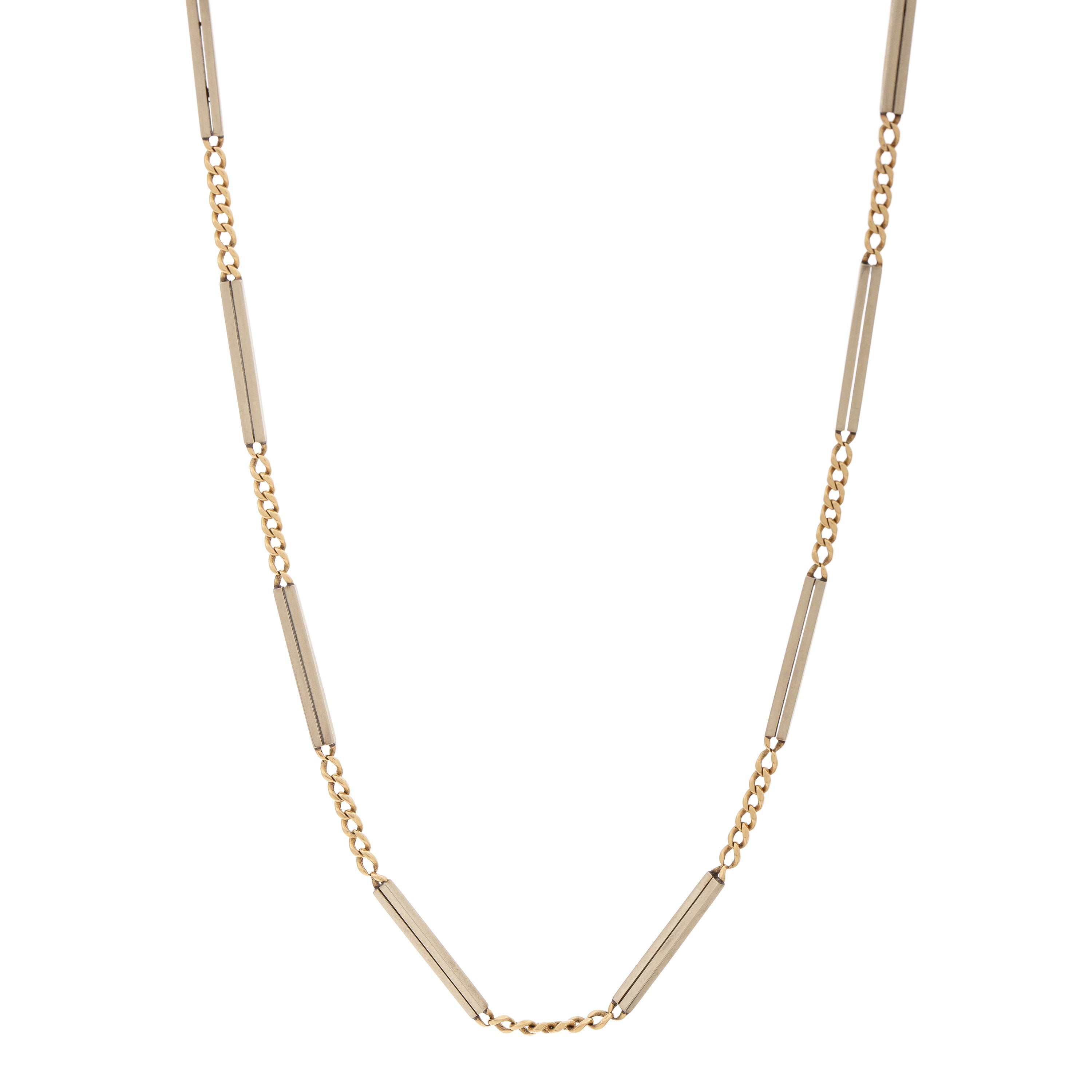 Edwardian 14k Gold And Platinum 15 Inch Chain Necklace