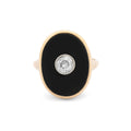 Victorian Onyx, Old Mine Cut Diamond And 14k Gold Ring