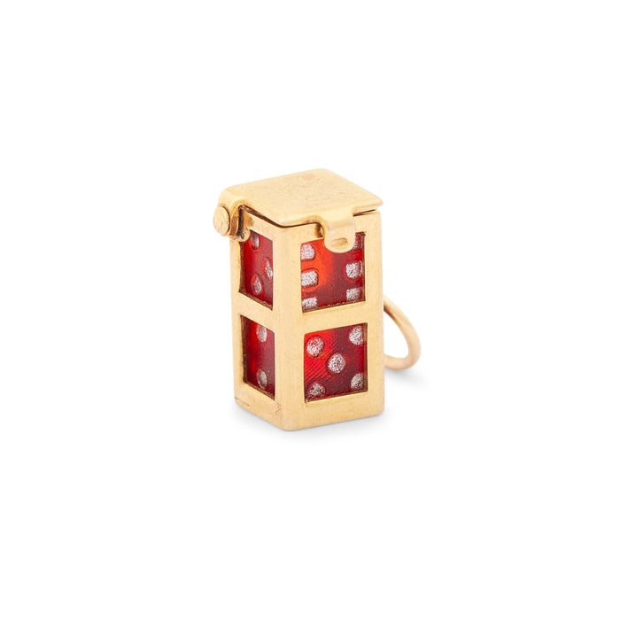 Red Dice 14K Gold Movable Charm