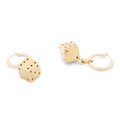 Italian 14k Gold Dice Charm Earrings
