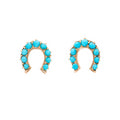 Victorian Turquoise And 15k Gold Horseshoe Earrings