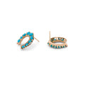 Victorian Turquoise And 15k Gold Horseshoe Earrings