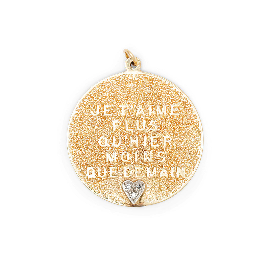 Qu'Hier Que Demain 14k Gold And Diamond Charm By Merrin