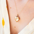 Victorian Rose Cut Diamond And 14k Gold Heart Locket Necklace