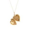 Victorian Rose Cut Diamond And 14k Gold Heart Locket Necklace