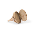 Oval 12K Gold Engraved Locket Ring