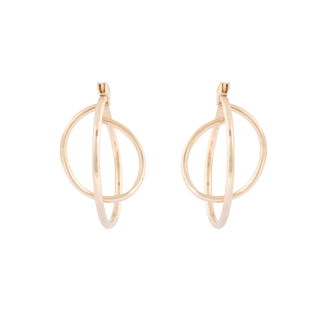 Double Hoop 14k Gold Earrings