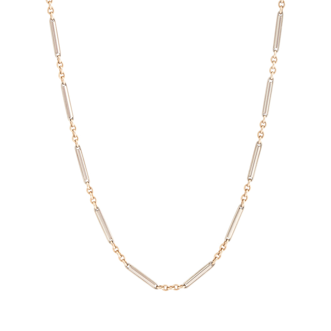 Edwardian Choker Chain 14k Rose And White Gold Necklace