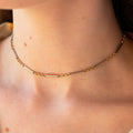 Edwardian Choker Chain 14k Rose And White Gold Necklace