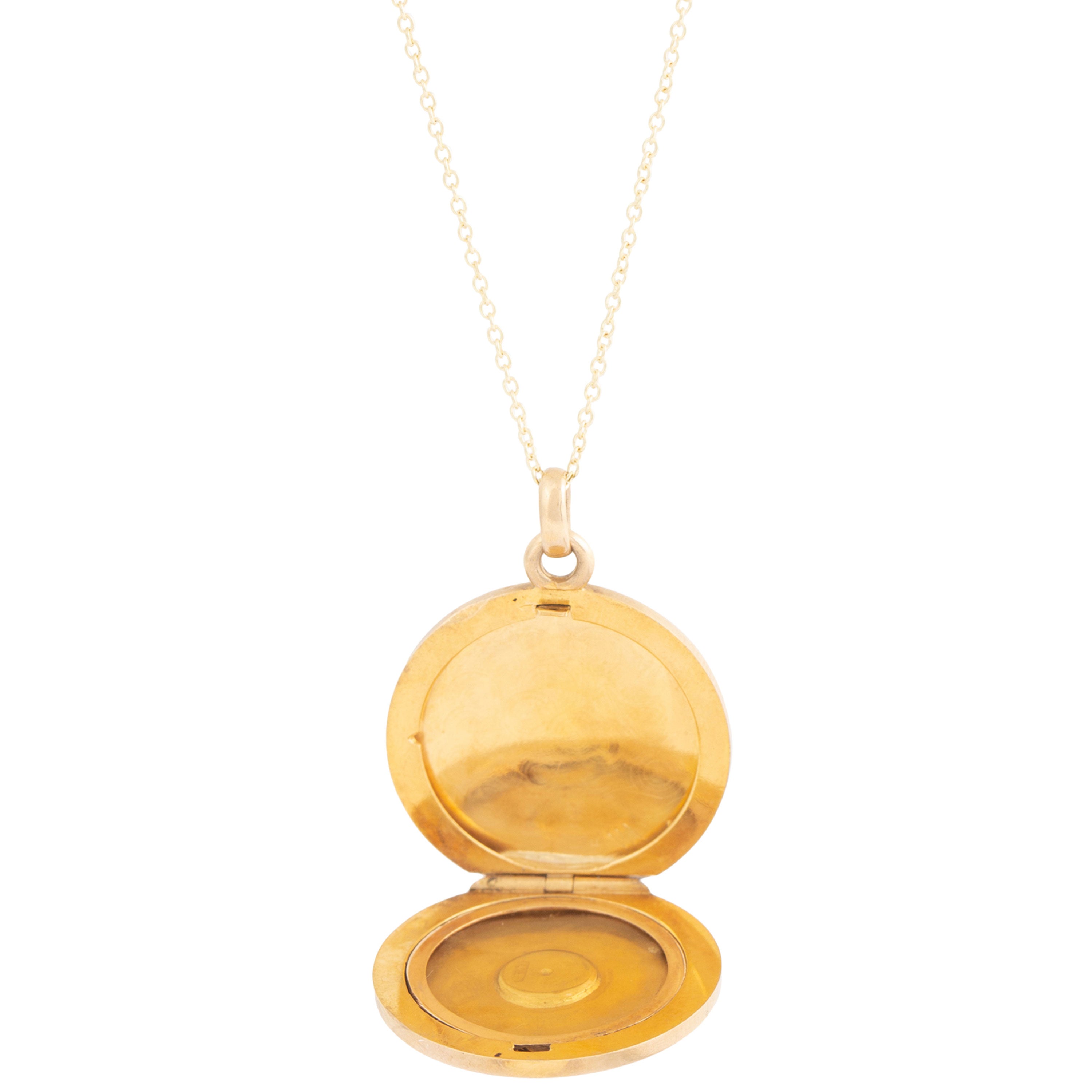 Circular 14k Gold Locket Necklace