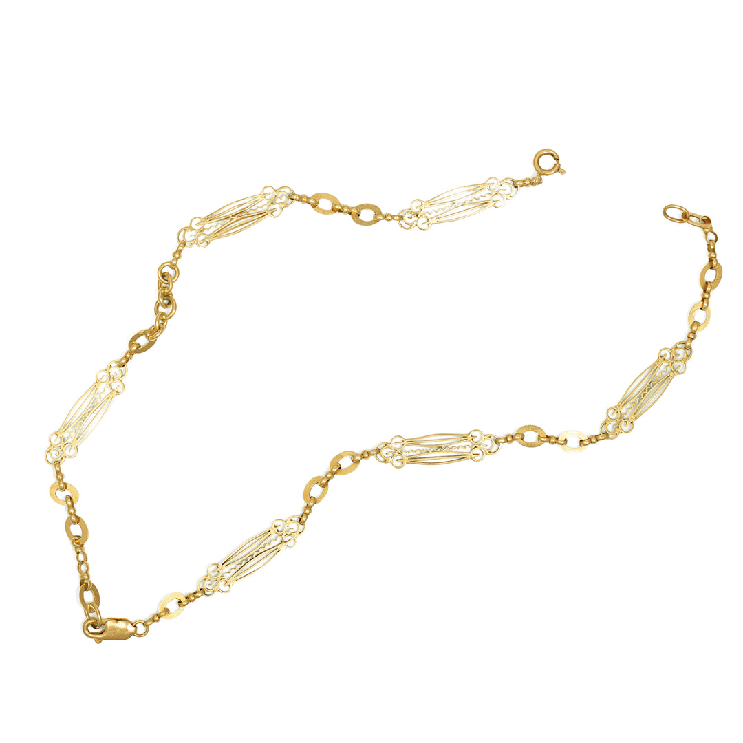 Ornate 14k Gold Chain Bracelets And Convertible Necklace