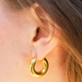 Italian 18k Yellow Gold Hoop Earrings