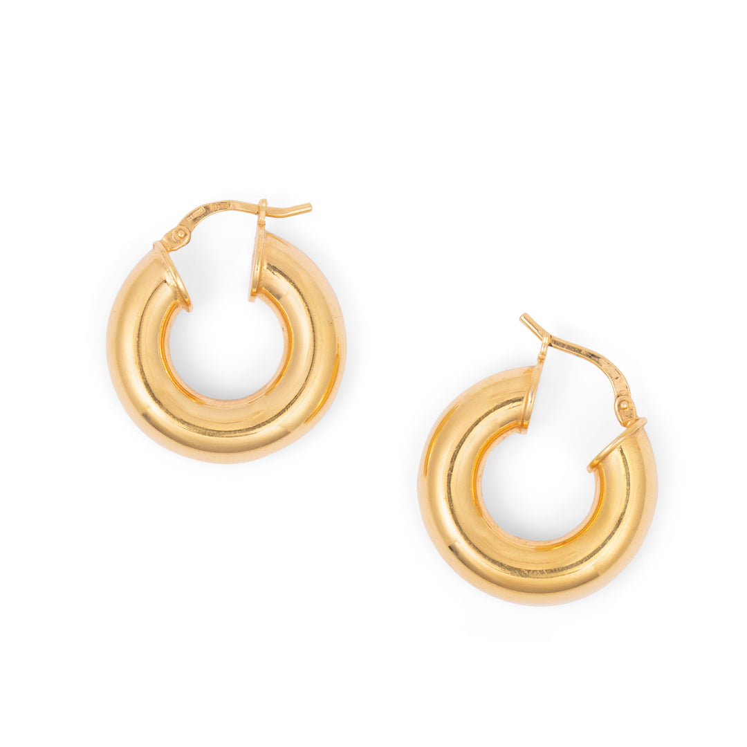 Italian 18k Yellow Gold Hoop Earrings