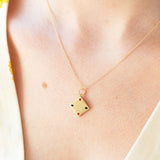 Folding Card Table With Enamel And 14k Gold Charm