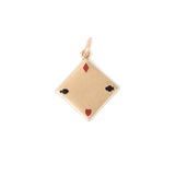 Folding Card Table With Enamel And 14k Gold Charm