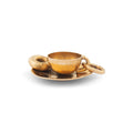 Coffee and Donut 14k Gold Charm
