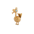 Turkey With Turquoise And 18K Gold Pendant Necklace