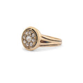 Victorian Rose Cut Diamond Cluster 14k Gold Ring