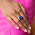 Lapis Lazuli And Diamond 14k Gold Ring