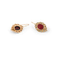 Garnet and Opal Cluster 9K Gold Drop Earrings