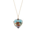 English Poppy Enamel And 9K Gold Heart Locket